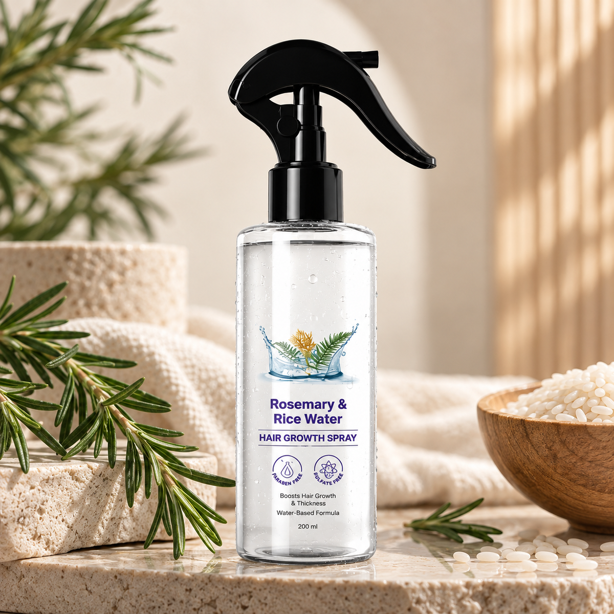 Rosévia | Spray Rinforzante Rosmarino & Acqua di Riso